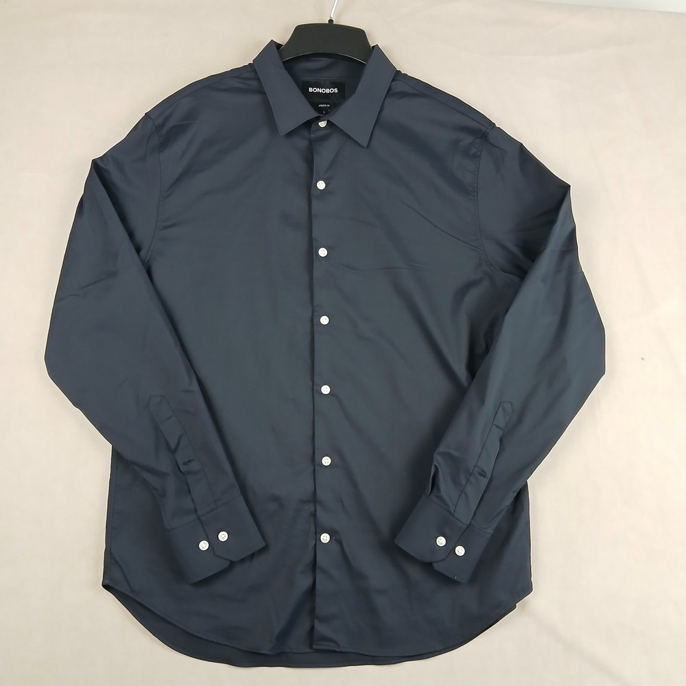 Bonobos Large Mens Shirt Stretch Performance Black Athletic 22x29 ***Fits Medium